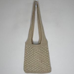 Vintage Chunky Knit Shoulder Bag for Women